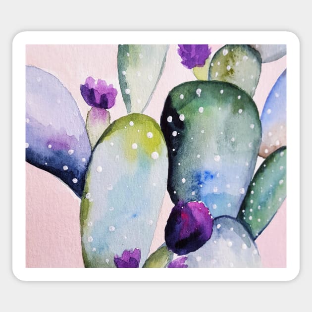 Watercolor Cactus Sticker by crazycanonmom